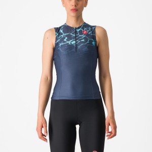 Completo Castelli FREE 2 W TRI SINGLET Donna Blu Corallo | 68251WOLB