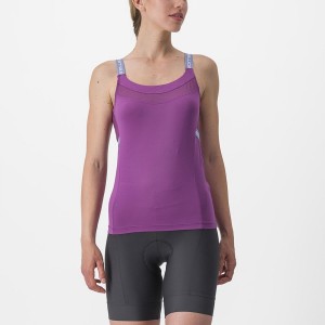 Maglia Castelli BAVETTE TOP Donna Viola Bianche | 60935RHIG