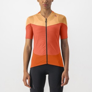 Maglia Castelli GRADIENT COLOR BLOCK Donna Rosse Profondo Arancioni Arancioni | 91024ADVT