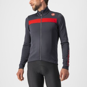 Maglia Castelli PURO 3 FZ Uomo Grigie Scuro Rosse | 30874RHMW