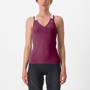 Maglia Castelli SOLARIS TOP Donna Viola Profondo Bianche | 29145WZER