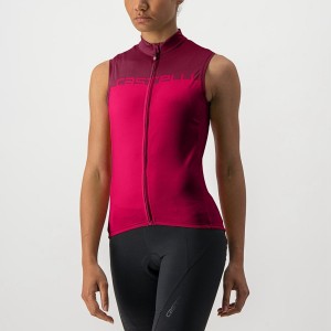 Maglia Castelli VELOCISSIMA SLEEVELESS Donna Rosse Bordeaux | 76391CQXM