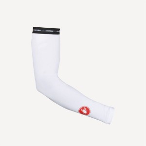 Scaldabraccia Castelli UPF 50 + LIGHT ARM SLEEVES Uomo Bianche | 84176AQEZ