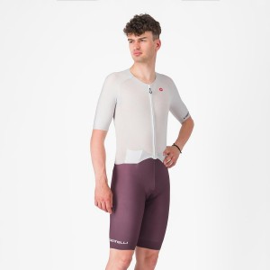 Tuta Da Corsa Castelli SANREMO BTW X2 Uomo Argento Grigie Bordeaux | 19260NSBG