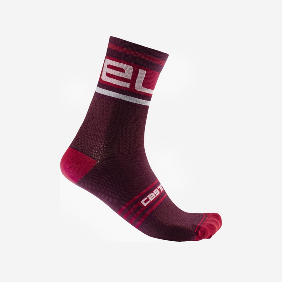 Calzini Castelli PROLOGO 15 Uomo Bordeaux Bianche | 65348EKGF