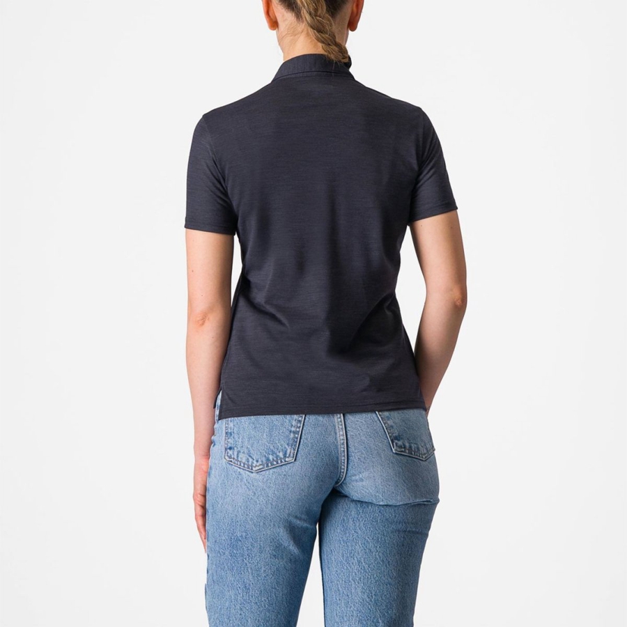 Casual Castelli MERINO W POLO Donna Nere | 23950LUKS