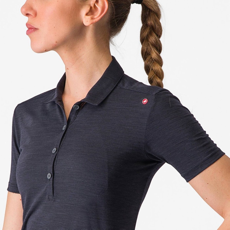 Casual Castelli MERINO W POLO Donna Nere | 23950LUKS