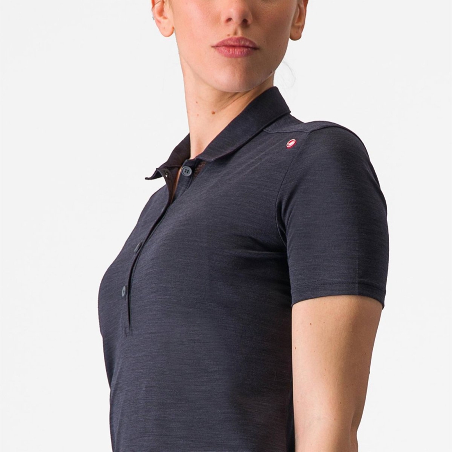 Casual Castelli MERINO W POLO Donna Nere | 23950LUKS