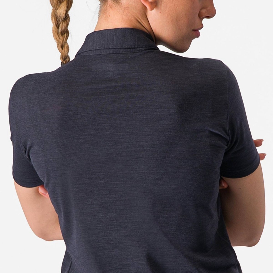 Casual Castelli MERINO W POLO Donna Nere | 23950LUKS