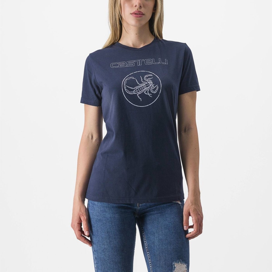 Casual Castelli PEDALARE TEE Donna Blu | 67325LHME