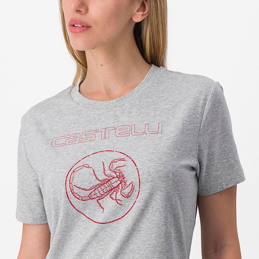 Casual Castelli PEDALARE TEE Donna Khaki Grigie | 98251NZUG