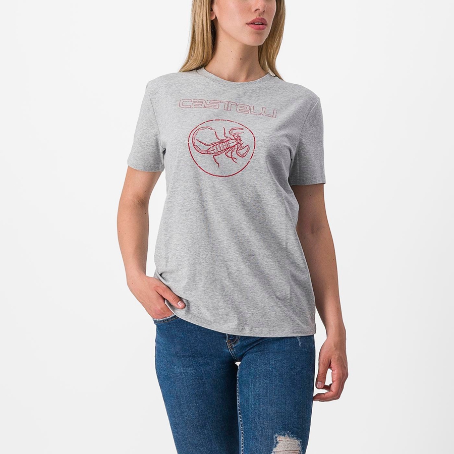 Casual Castelli PEDALARE TEE Donna Khaki Grigie | 98251NZUG