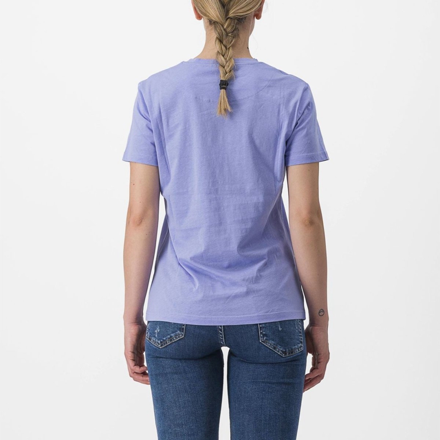 Casual Castelli PEDALARE TEE Donna Viola Bianche | 87345ZFGO