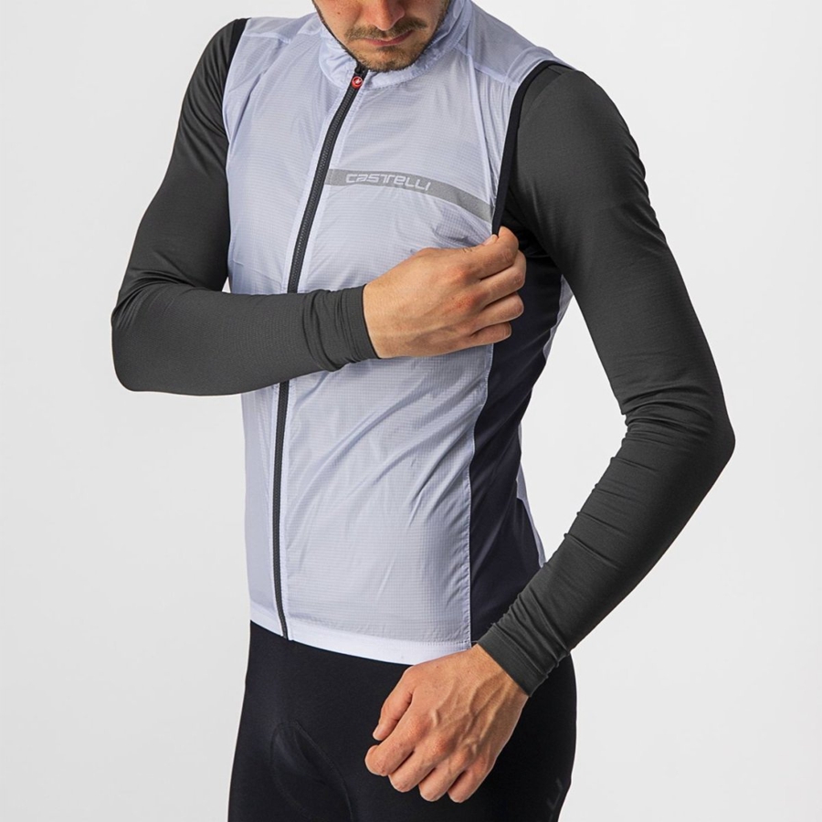 Gilet Castelli SQUADRA STRETCH Uomo Argento Grigie Grigie Scuro | 09165FLOQ