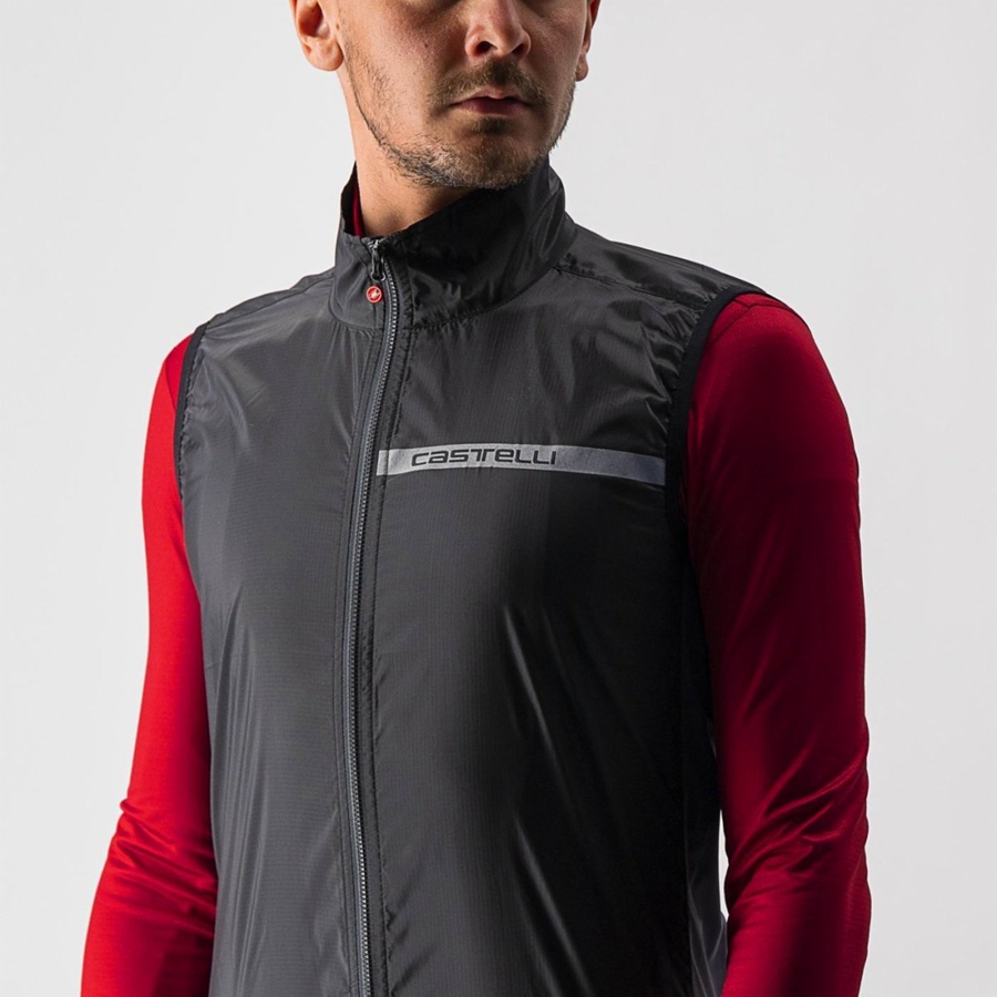 Gilet Castelli SQUADRA STRETCH Uomo Nere Grigie Scuro | 78914TQYX