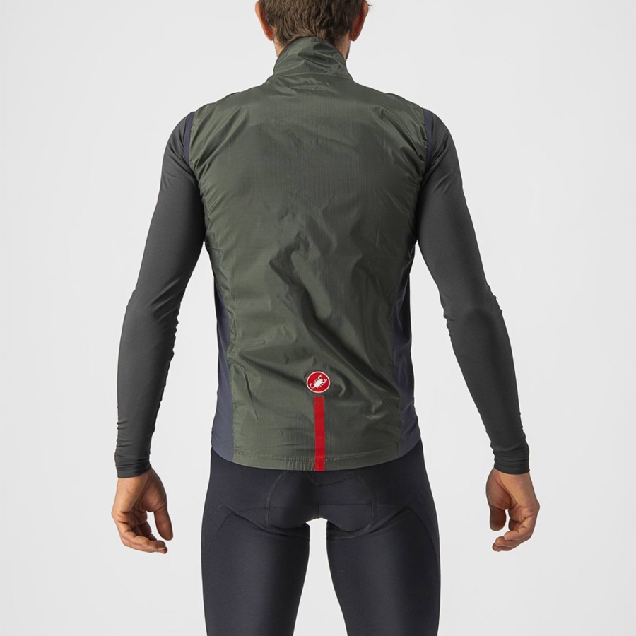 Gilet Castelli SQUADRA STRETCH Uomo Verdi Grigie Scuro | 21078ONBV