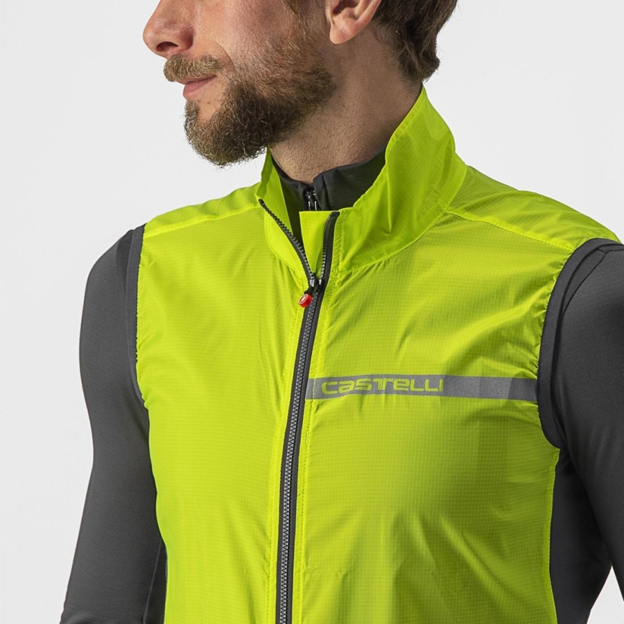 Gilet Castelli SQUADRA STRETCH Uomo Verdi Chiaro Grigie Scuro | 90518XNWD