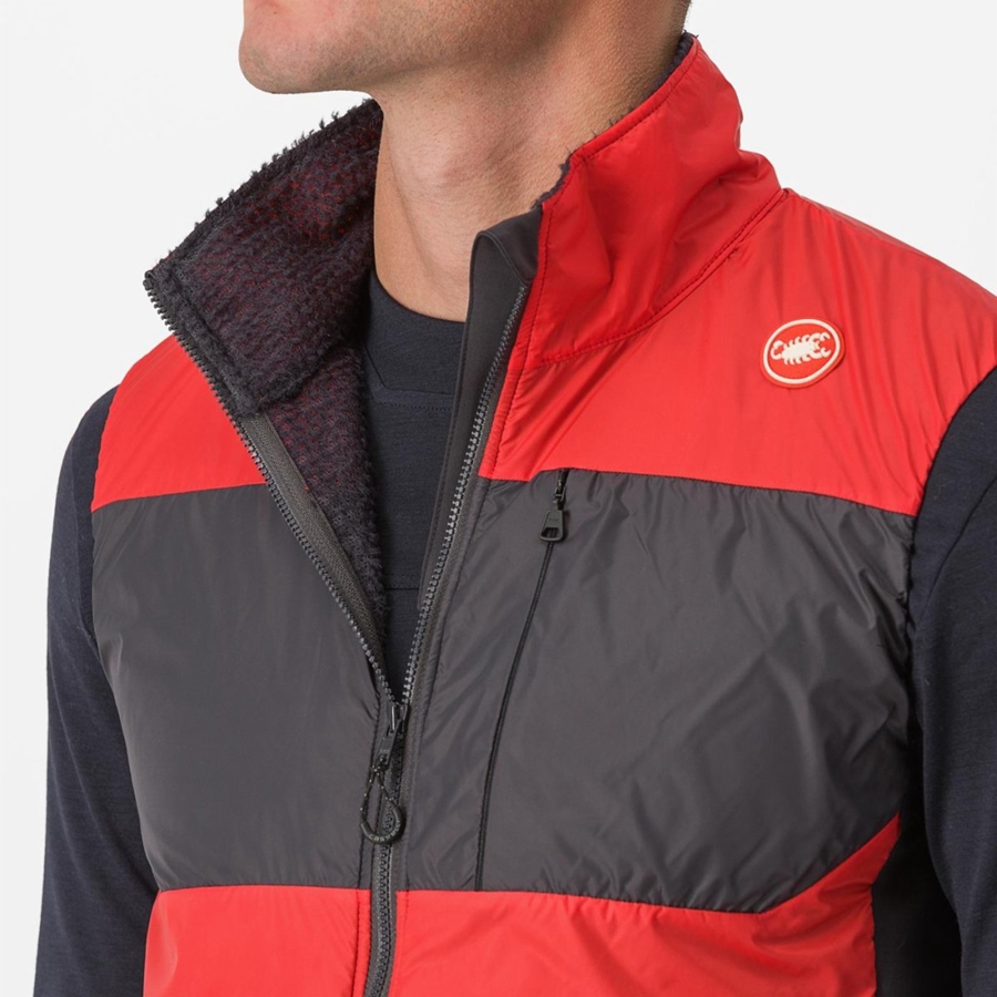 Gilet Castelli UNLIMITED PUFFY Uomo Rosse Grigie Scuro | 34602GROM