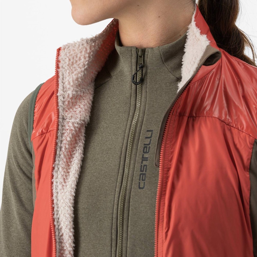 Gilet Castelli UNLIMITED W PUFFY Donna Rosse Argento Grigie | 62018DCNP