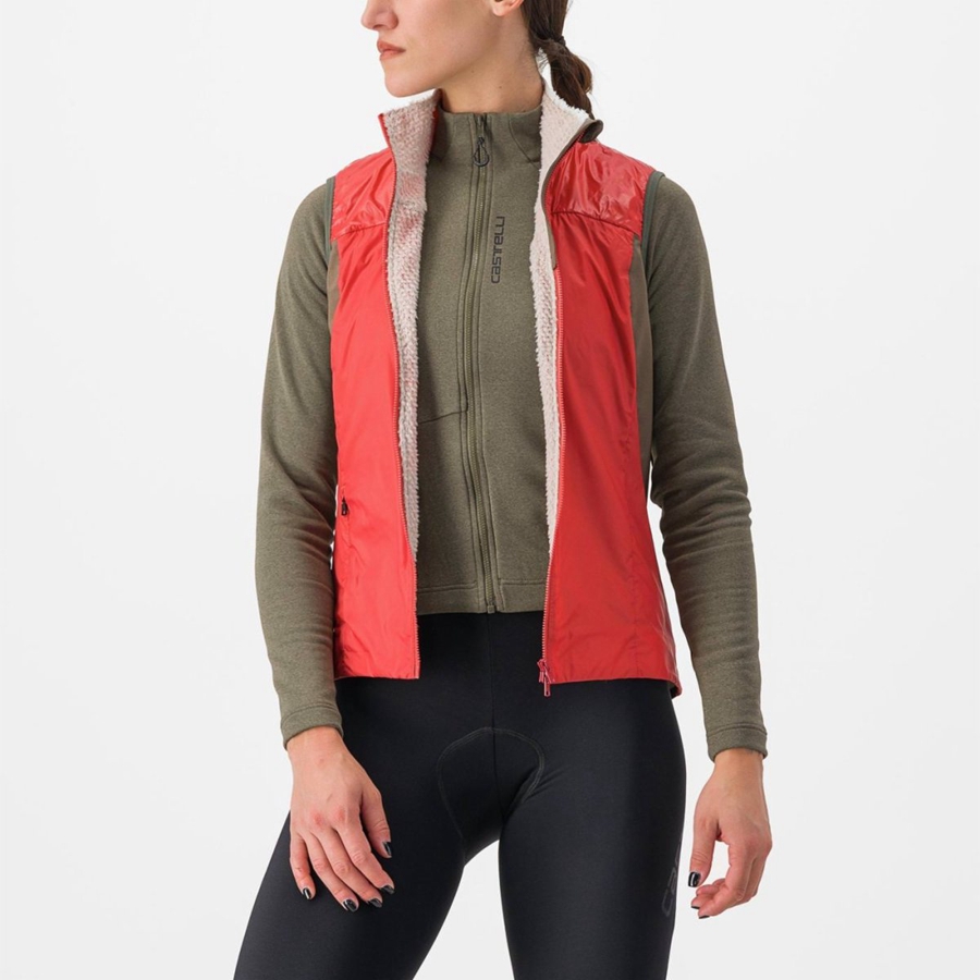 Gilet Castelli UNLIMITED W PUFFY Donna Rosse Argento Grigie | 62018DCNP