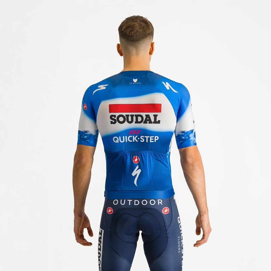 Maglia Castelli AERO RACE 7.0 Uomo Blu Bianche | 86425WIDN