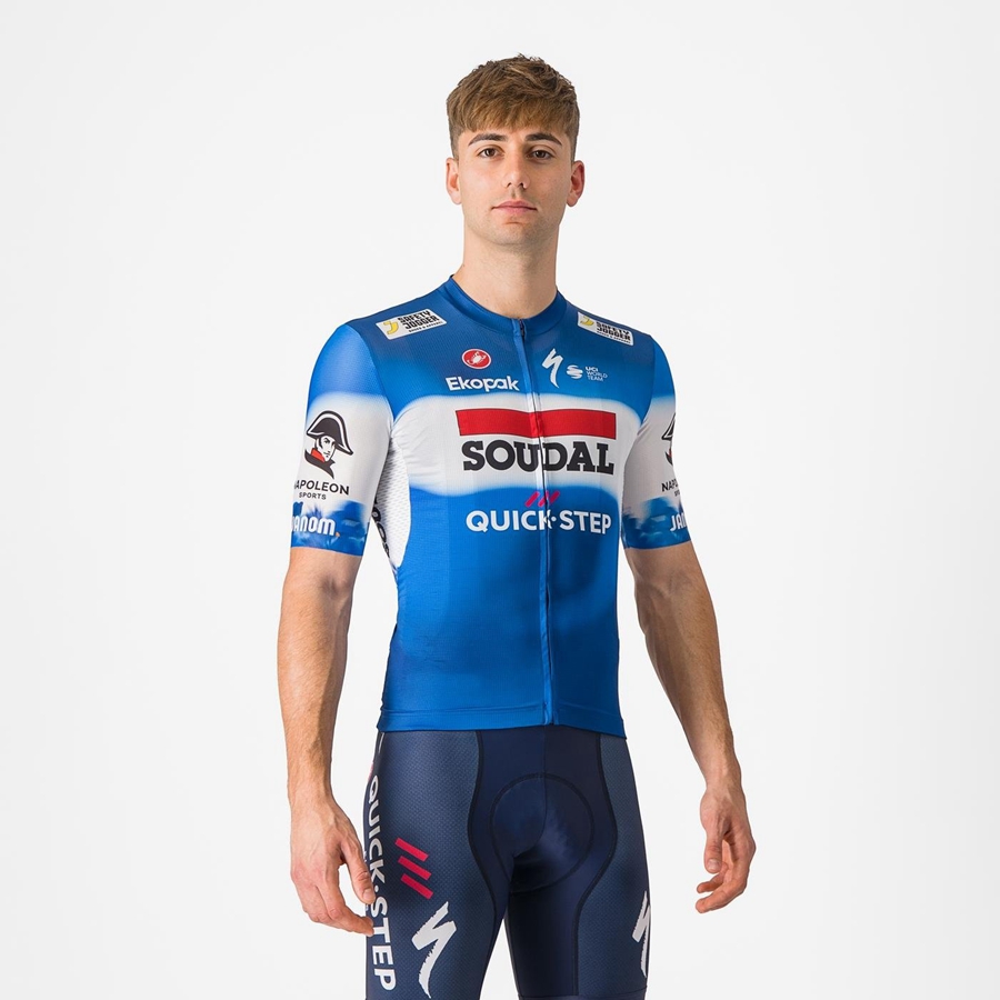 Maglia Castelli COMPETIZIONE 3 Uomo Blu Bianche | 86174AYTR