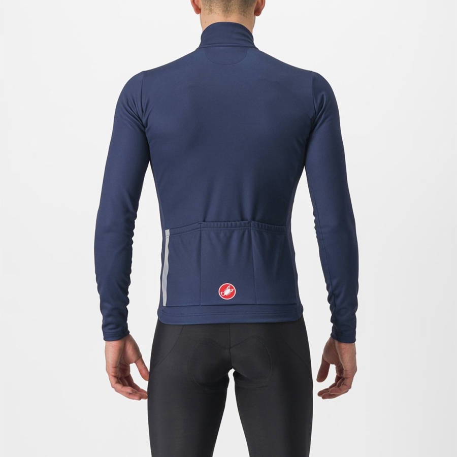 Maglia Castelli ENTRATA THERMAL Uomo Blu Argento Grigie | 41978LAVH