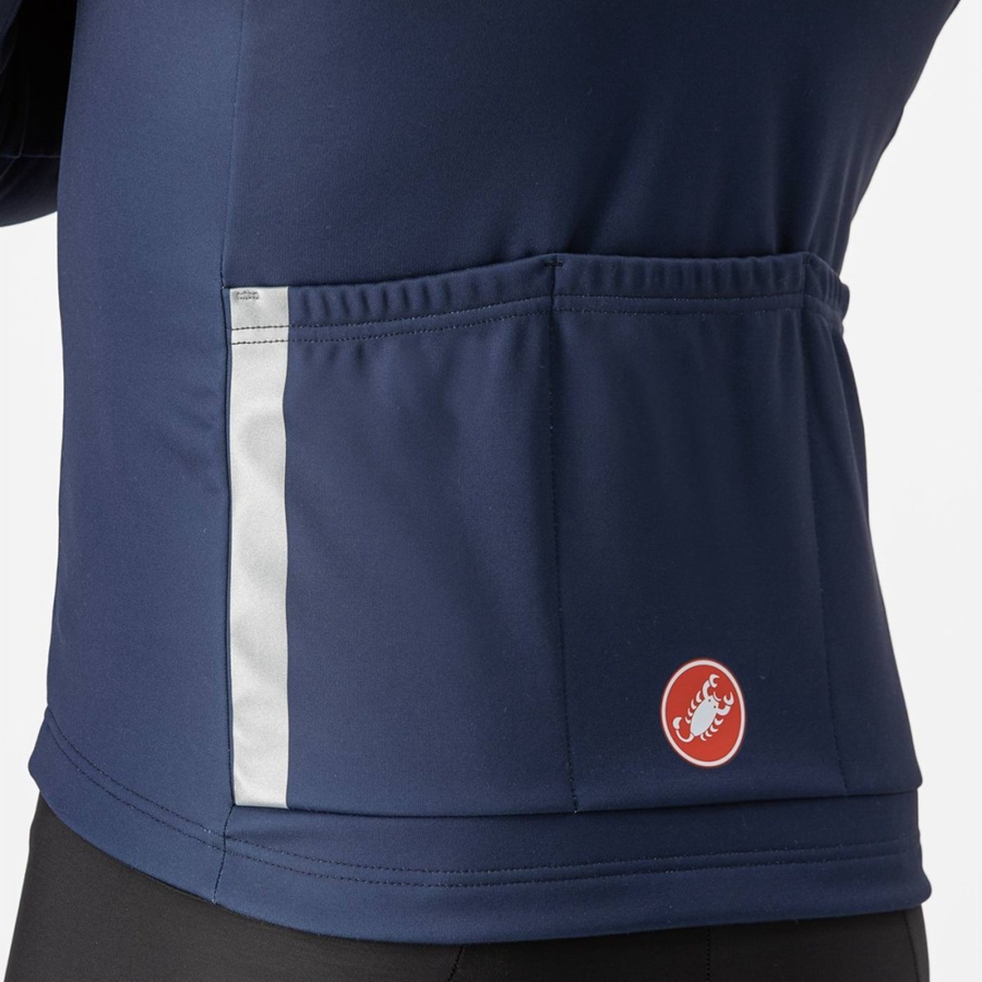 Maglia Castelli ENTRATA THERMAL Uomo Blu Argento Grigie | 41978LAVH