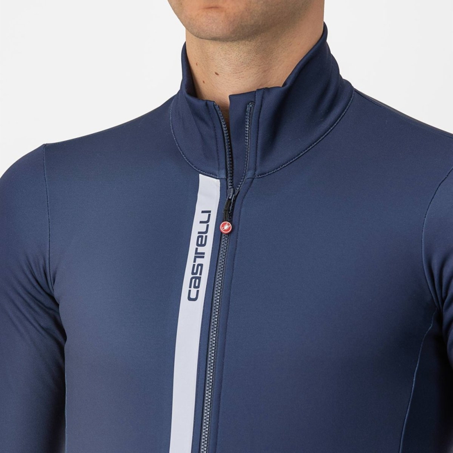 Maglia Castelli ENTRATA THERMAL Uomo Blu Argento Grigie | 41978LAVH