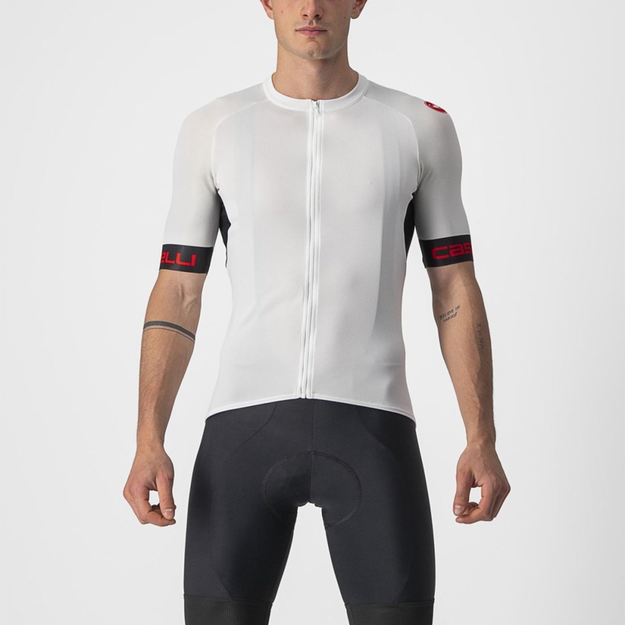 Maglia Castelli ENTRATA VI Uomo Bianche Nere Rosse | 85942ZEYD