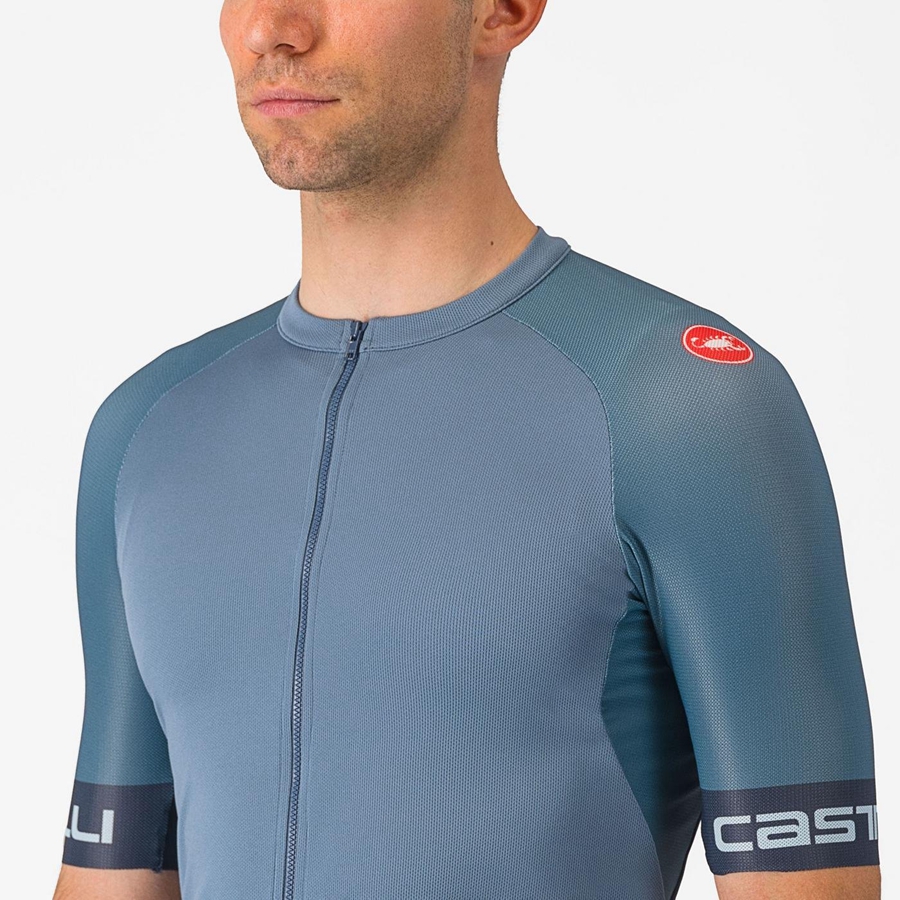 Maglia Castelli ENTRATA VI Uomo Grigie Chiaro Blu Grigie Scuro | 71638ZFKT