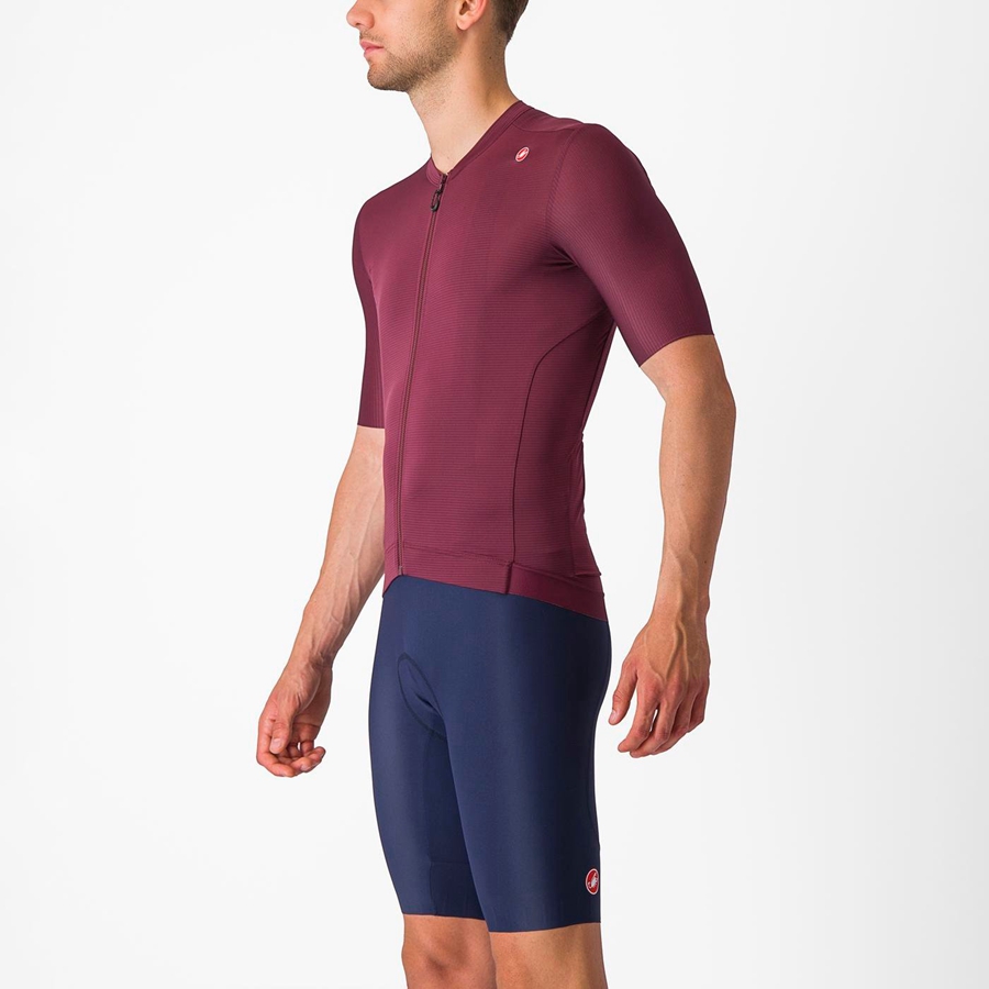 Maglia Castelli ESPRESSO Uomo Bordeaux Profondo Argento | 04523SEWD