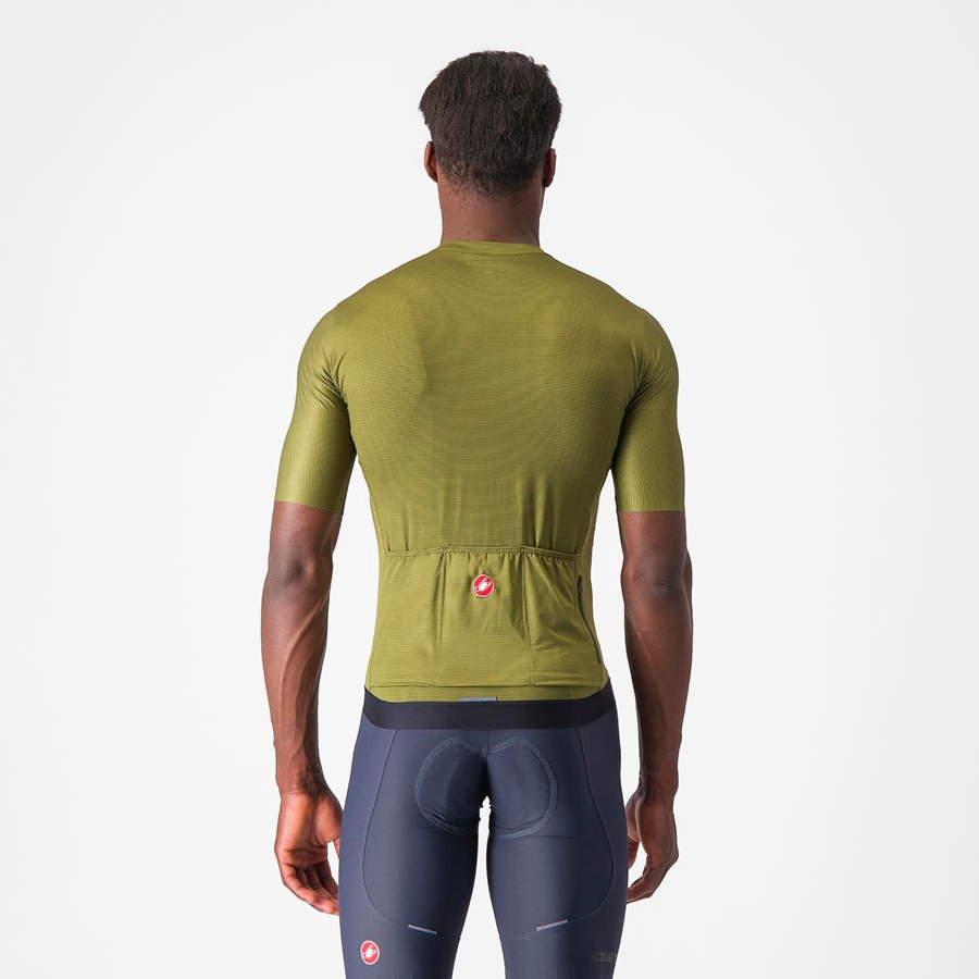 Maglia Castelli ESPRESSO Uomo Verde Oliva Verdi Chiaro | 56371FIDH