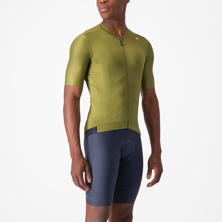 Maglia Castelli ESPRESSO Uomo Verde Oliva Verdi Chiaro | 56371FIDH