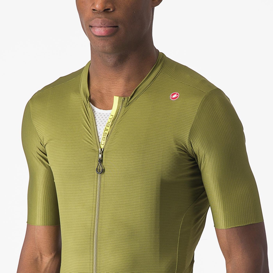 Maglia Castelli ESPRESSO Uomo Verde Oliva Verdi Chiaro | 56371FIDH