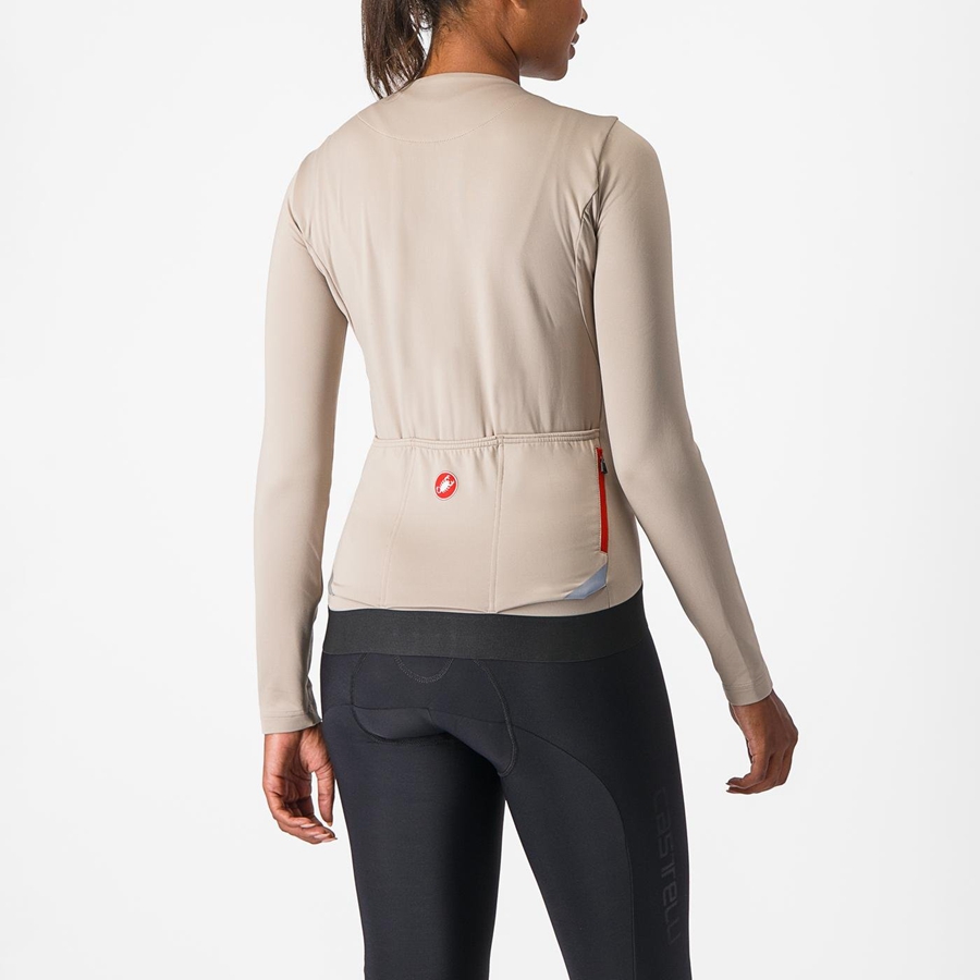 Maglia Castelli FLY LS W Donna Grigie | 36548RHLJ