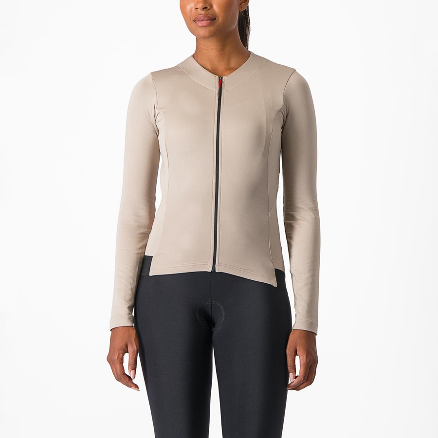 Maglia Castelli FLY LS W Donna Grigie | 36548RHLJ