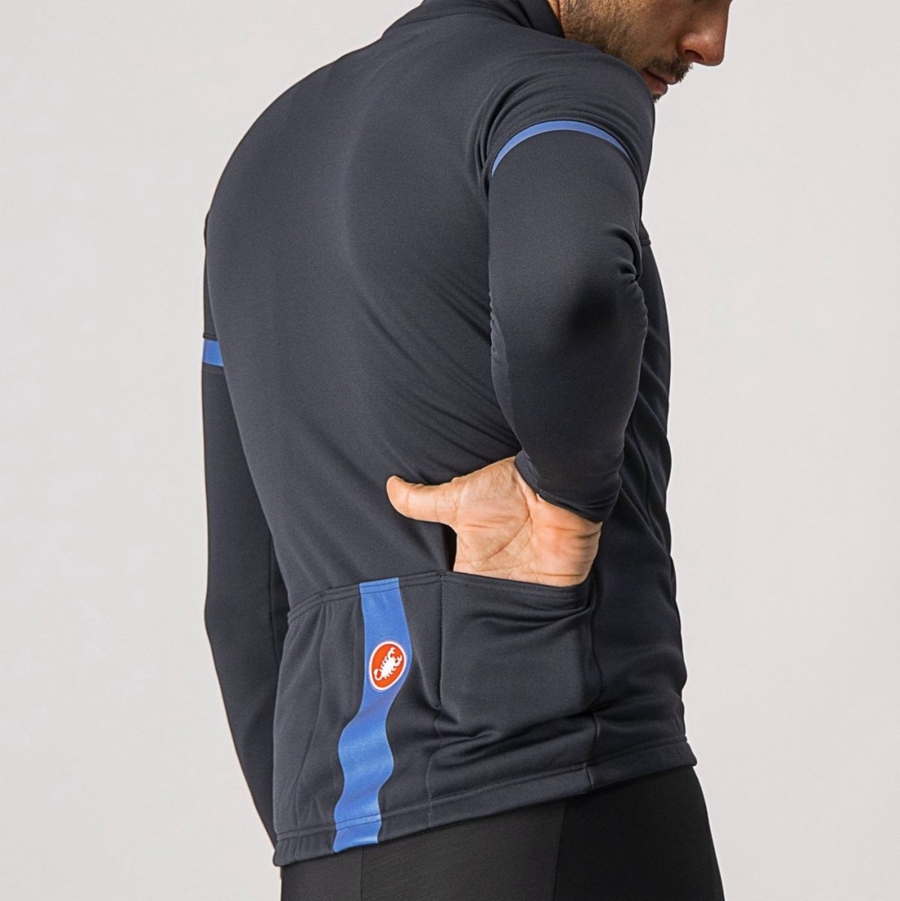 Maglia Castelli FONDO 2 FZ Uomo Nere Blu | 35087WSUH