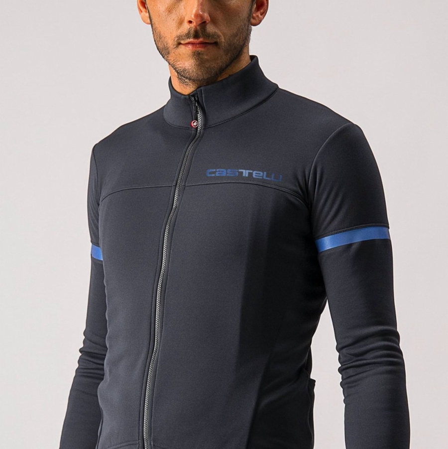 Maglia Castelli FONDO 2 FZ Uomo Nere Blu | 35087WSUH