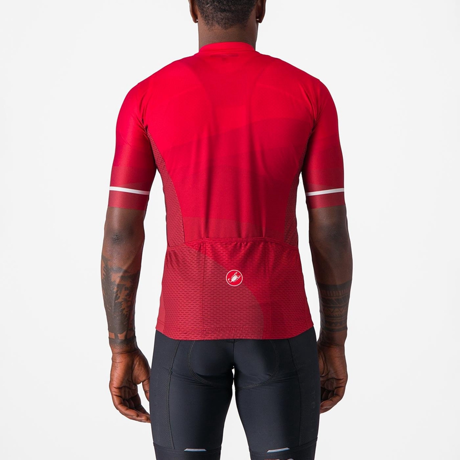 Maglia Castelli ORIZZONTE Uomo Rosse Rosse Bianche | 08243EGCO