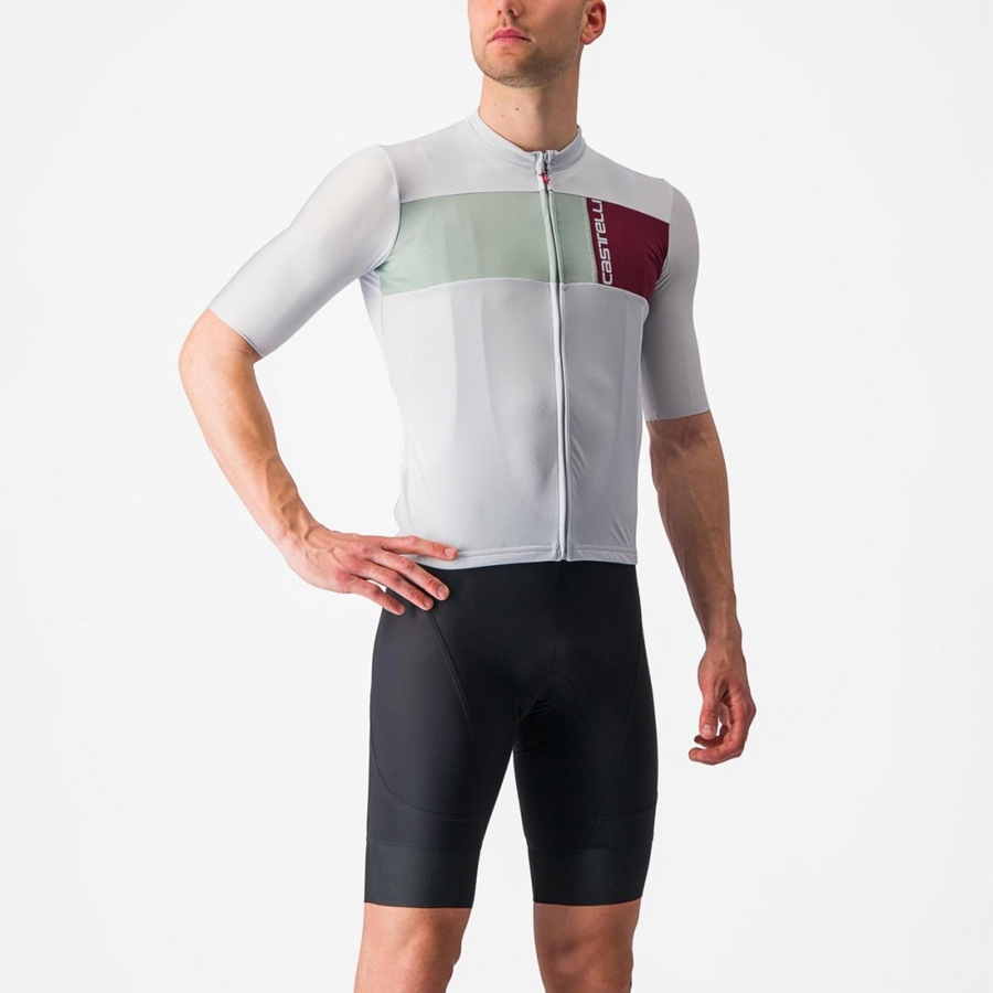 Maglia Castelli PROLOGO 7 Uomo Argento Grigie Verdi | 86045TKUE