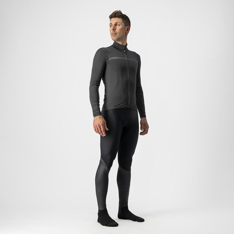 Maglia Castelli PRO THERMAL MID LS Uomo Grigie Scuro | 96803TRZH