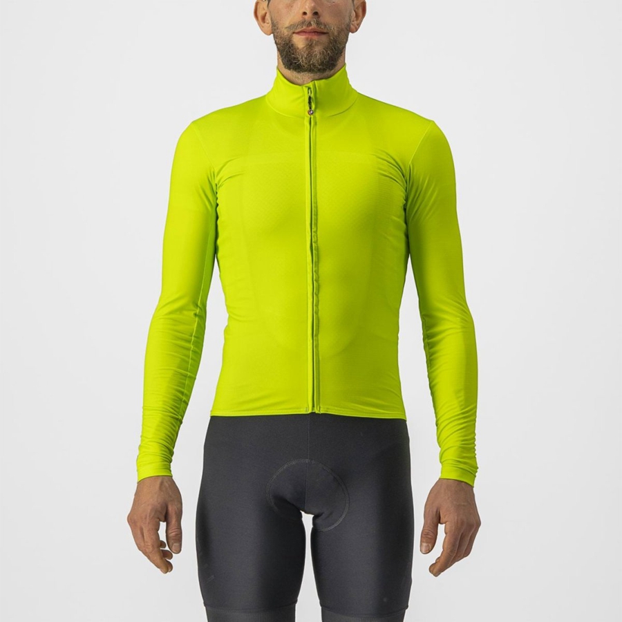 Maglia Castelli PRO THERMAL MID LS Uomo Verdi Chiaro | 93518WQCO