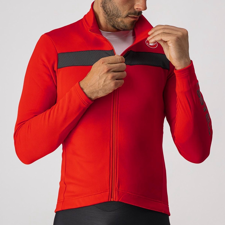 Maglia Castelli PURO 3 FZ Uomo Rosse Nere | 48026AXVU