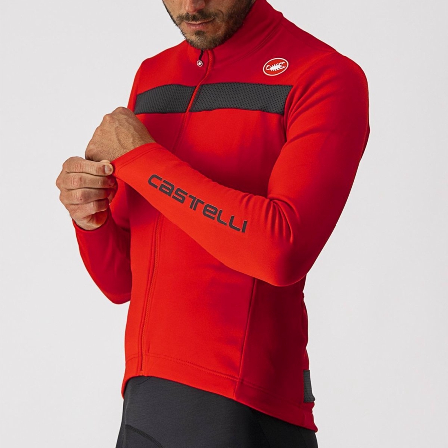 Maglia Castelli PURO 3 FZ Uomo Rosse Nere | 48026AXVU