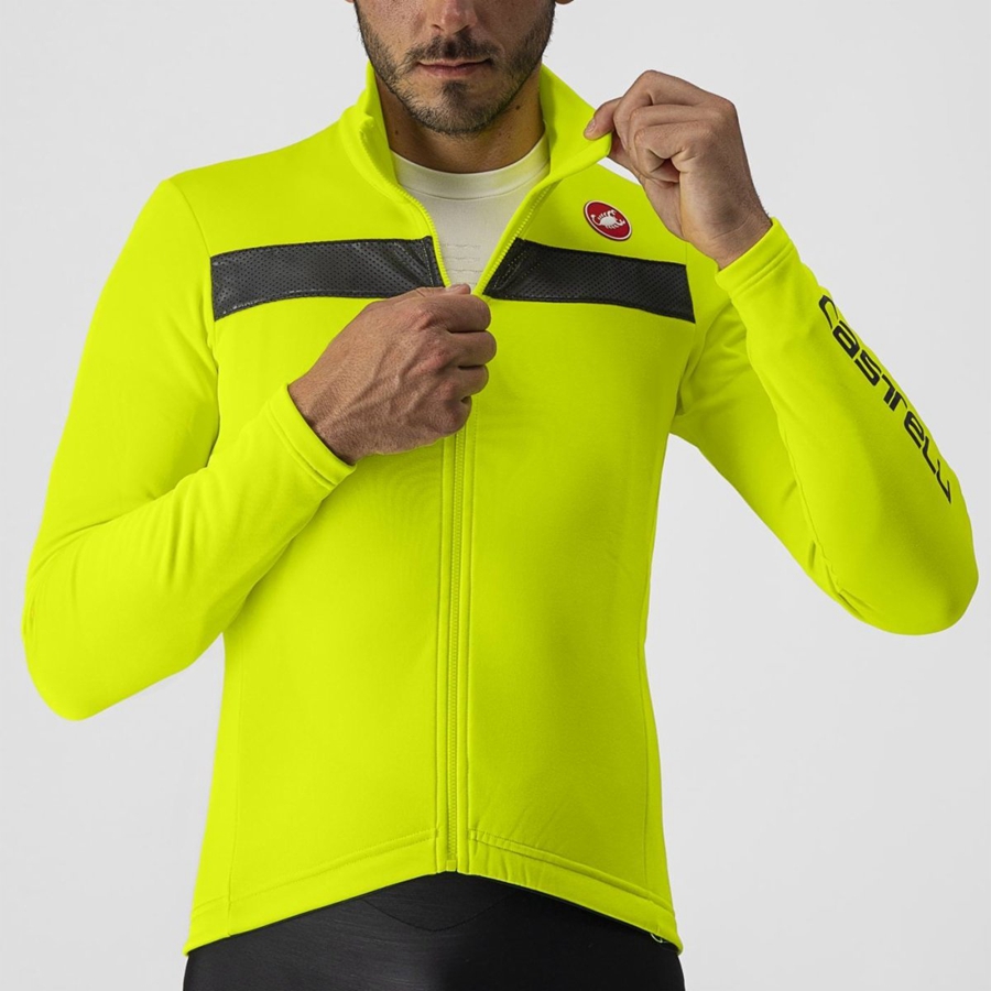 Maglia Castelli PURO 3 FZ Uomo Verdi Chiaro Argento | 27096EUVL