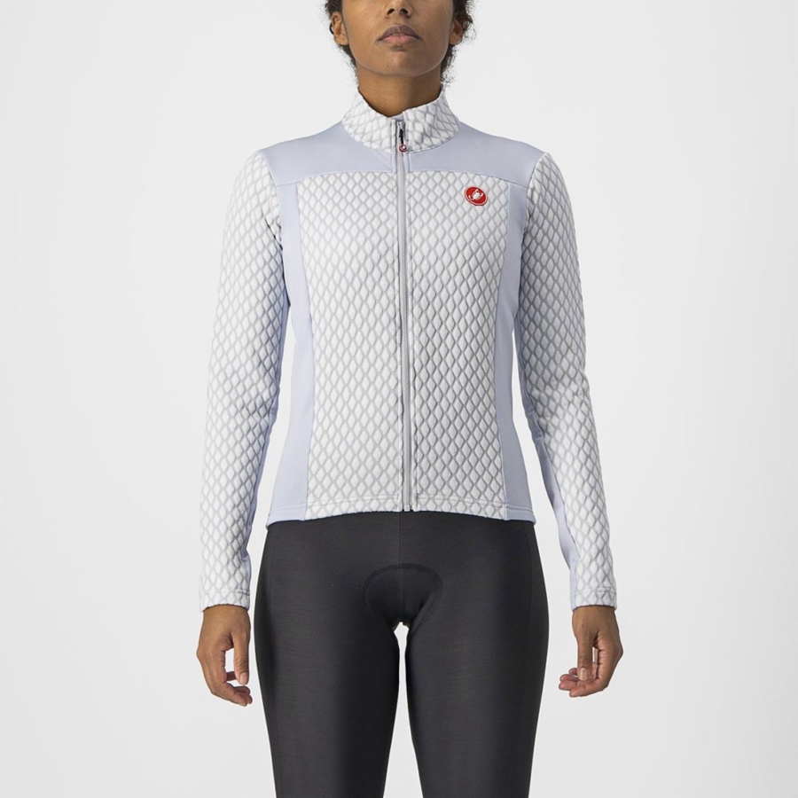 Maglia Castelli SFIDA 2 FZ Donna Argento Grigie Bianche | 74618YRQI