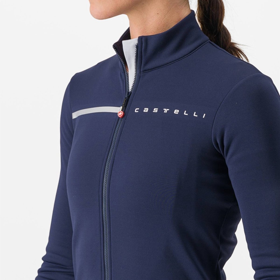 Maglia Castelli SINERGIA 2 FZ Donna Blu Argento | 78509EJZK