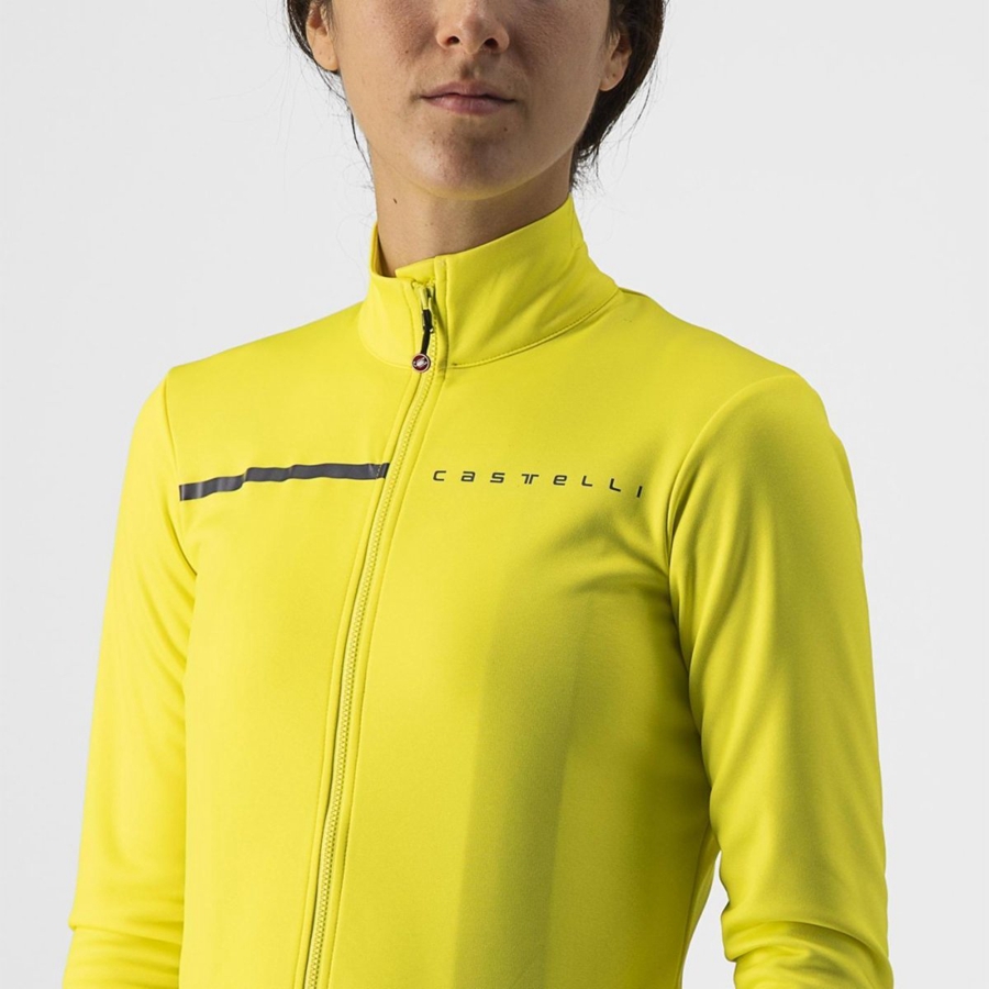 Maglia Castelli SINERGIA 2 FZ Donna Gialle Grigie Scuro | 47025LASI