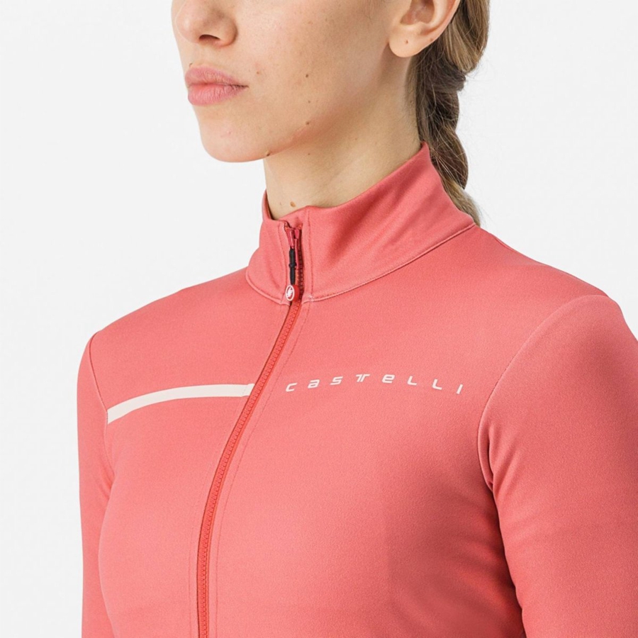 Maglia Castelli SINERGIA 2 FZ Donna Rosse Crema Rosa | 54983LSDM